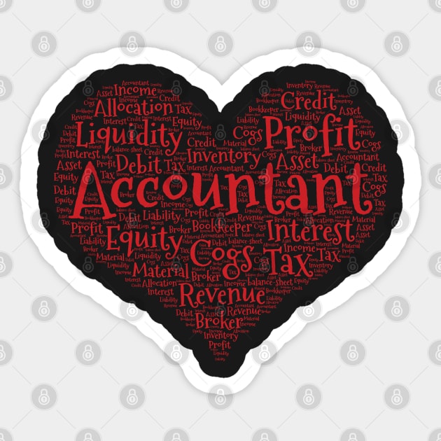 Accountant Heart made from words product Sticker by theodoros20